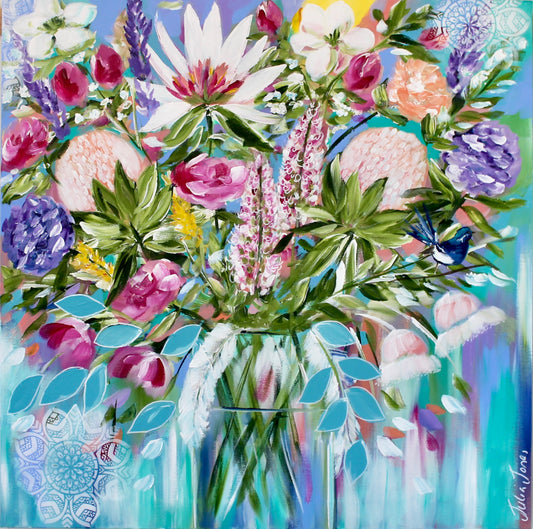 Joyful Wildflower Gathering - 80 x 80 cm
