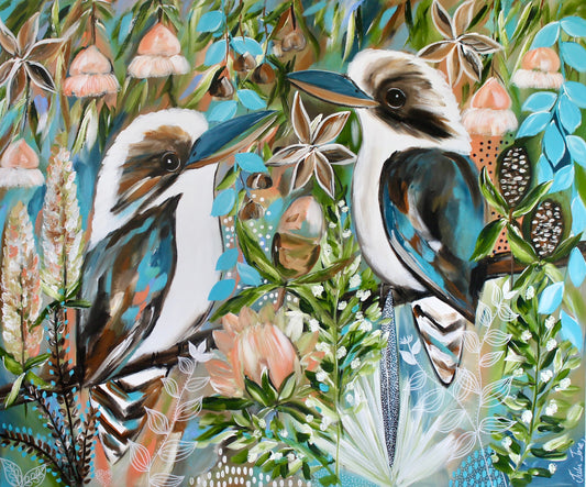 Kookaburra Garden Song - 120 x 100 cm