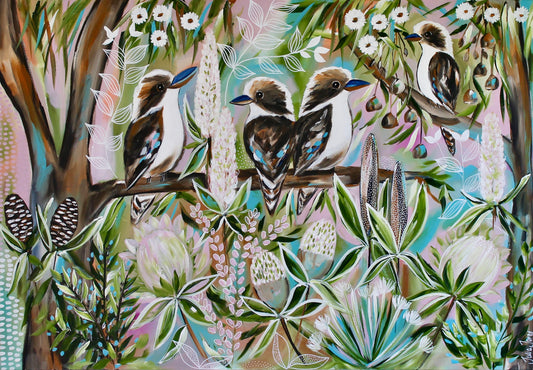 Kookaburra Quartet - 130 x 90 cm