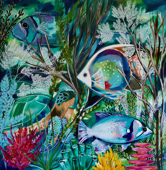 Underwater Garden - 100 x100 cm