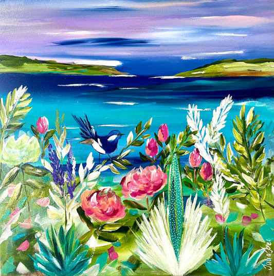 Wren by the Waters Edge - 60 x 60 cm