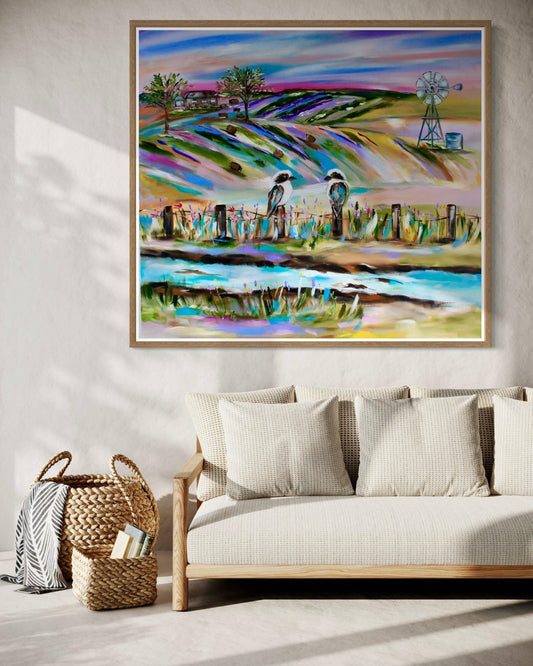 A Country charm - Serenity by the Stream - 1.1x1m - Julia Jones Art