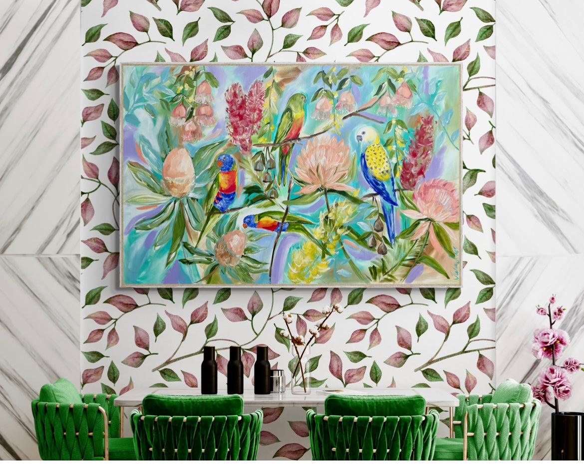 Rosellas in the wild - 1.4x700 - Original Artwork available by commission