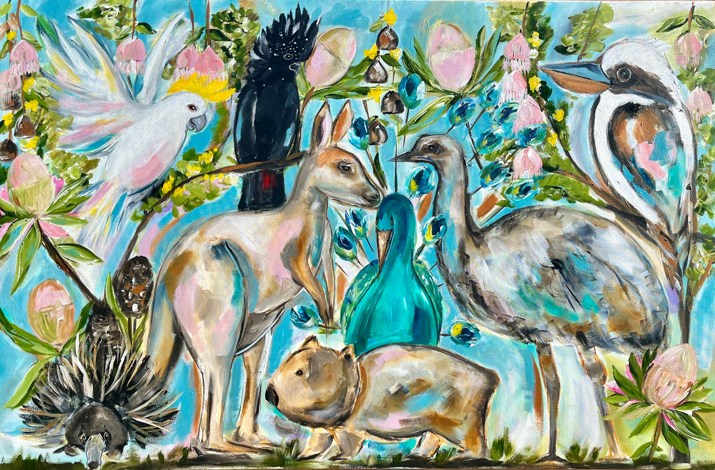 Aussie Animals big and small - 1.5x1m - Original Artwork - Available by Commission