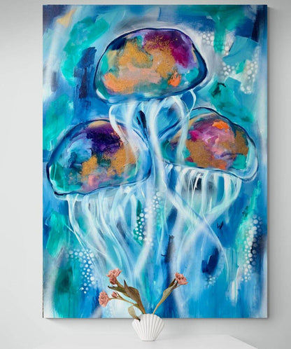 Jellyfish - Bobble along - Julia Jones Art