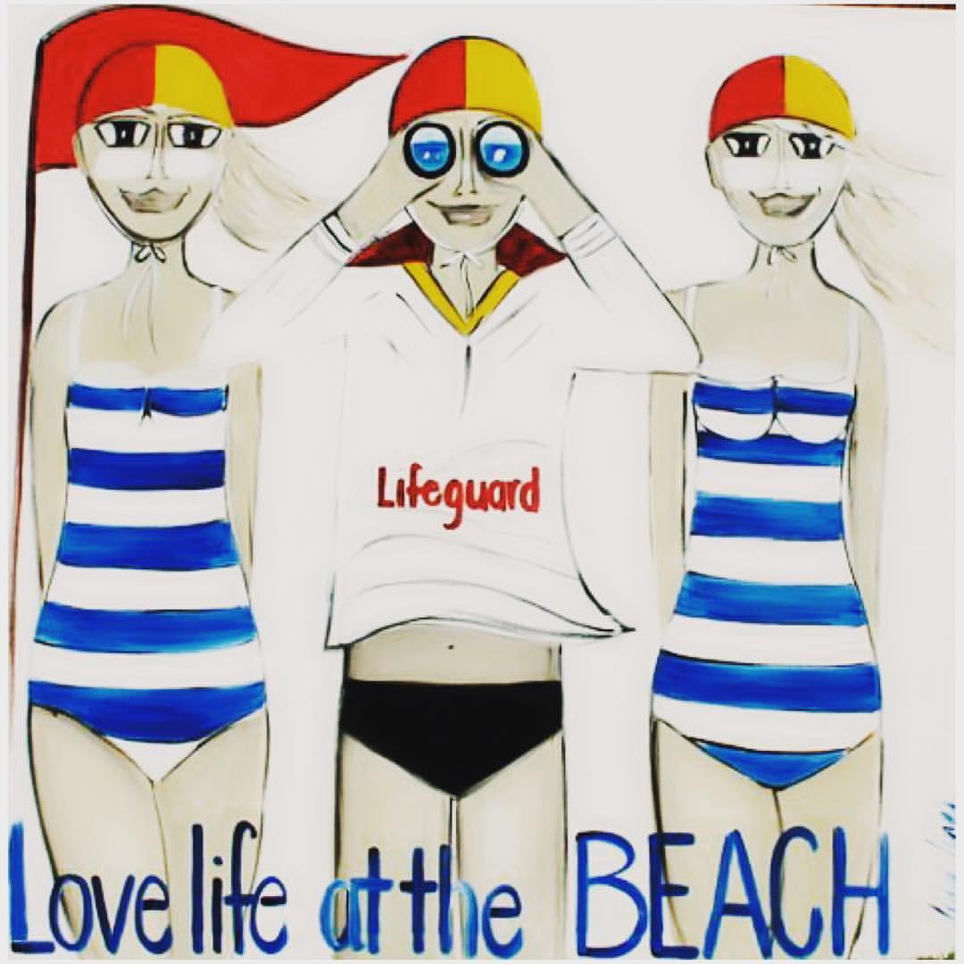 Lifeguards on duty 1.2 x 1.2 - Original Artwork - Available by Commission