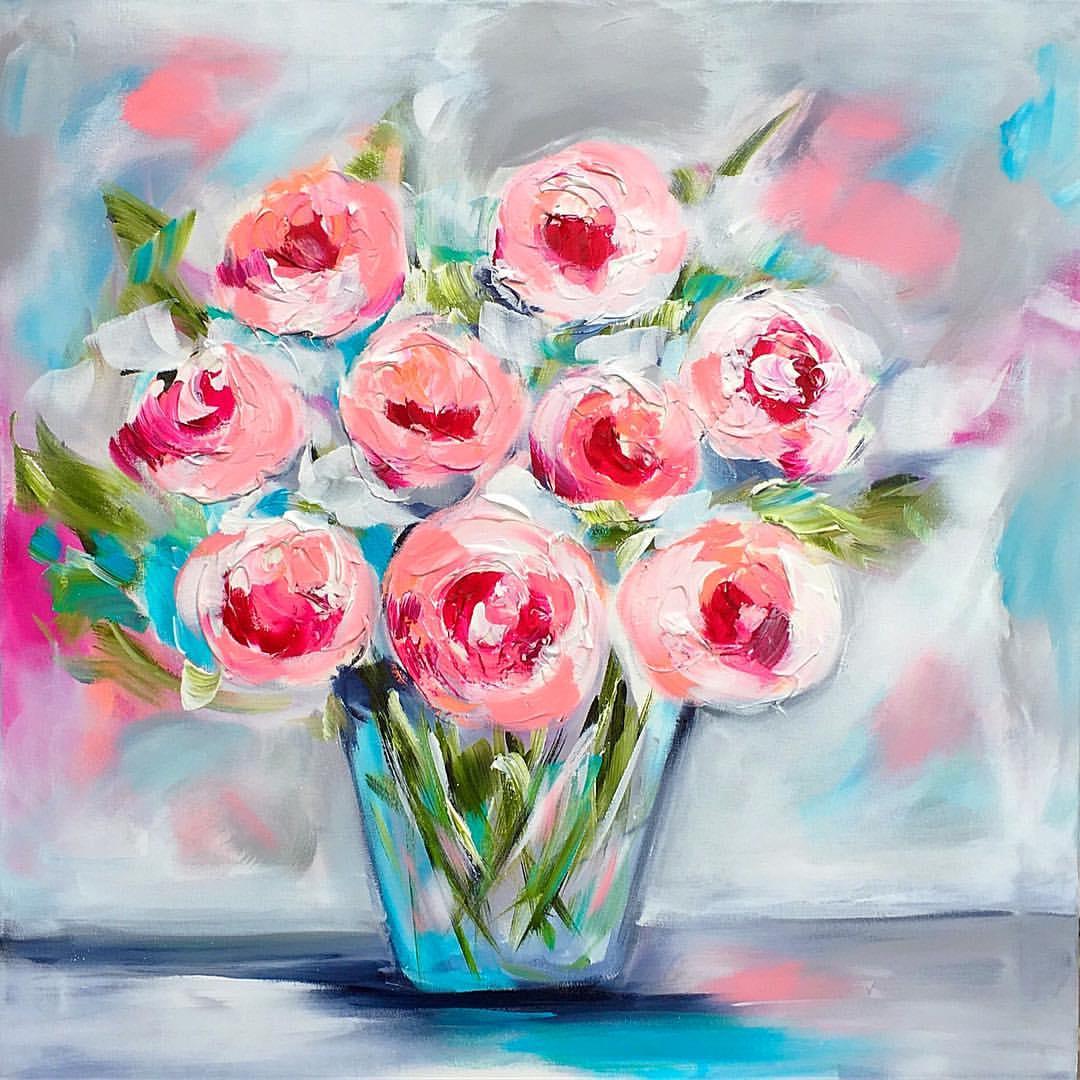 Too Pretty Floral Bouquet - 900 x 900 - Original Artwork - Available by Commission
