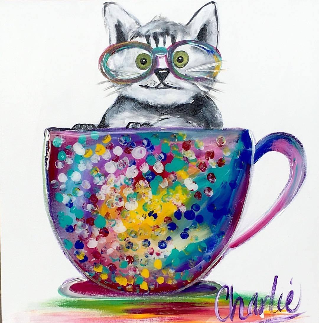 Charlie Cat 60 x 60 - Original Artwork - Available by Commission