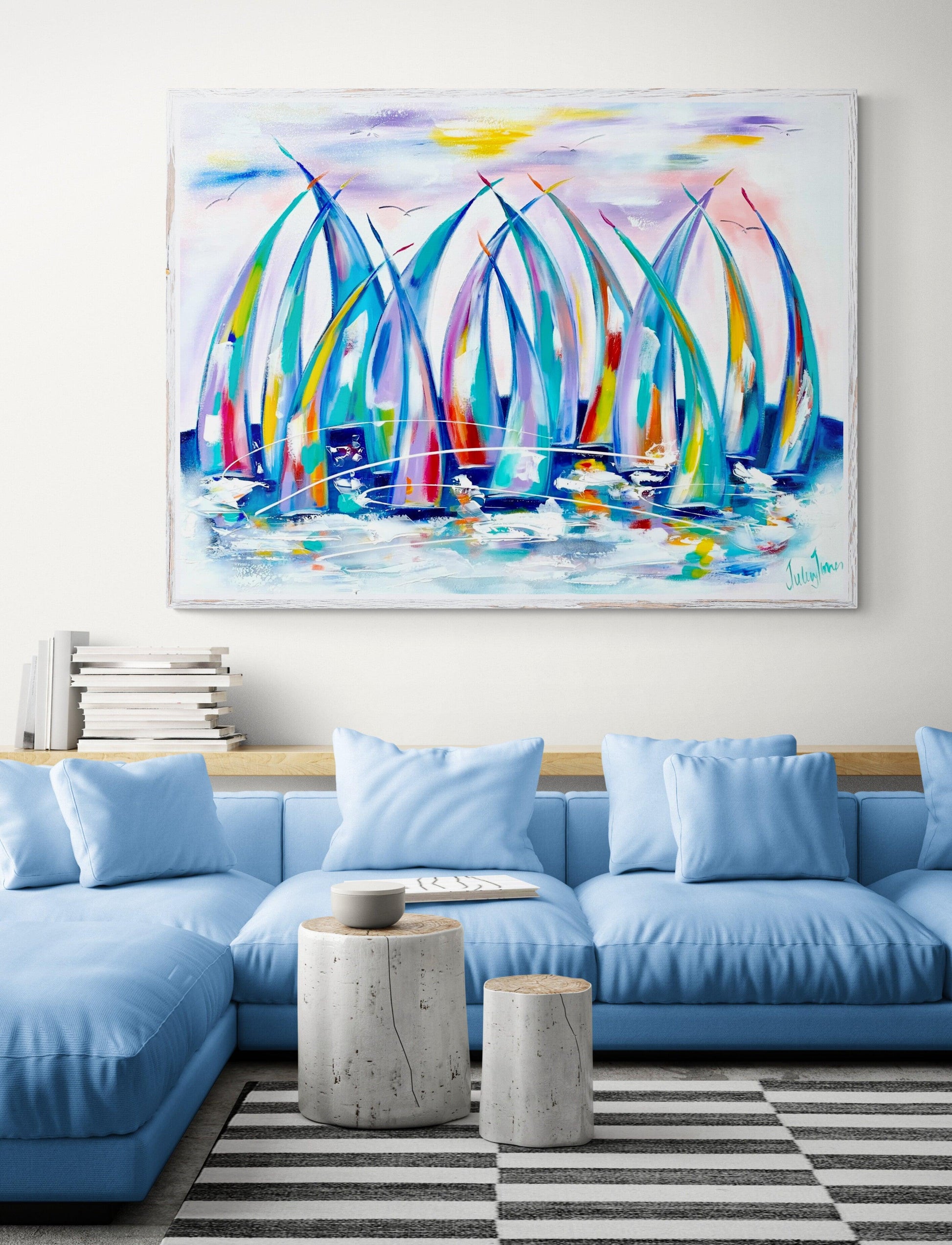 Sailing - colours in the breeze - Julia Jones Art