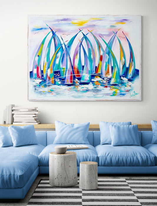 Sailing - colours in the breeze - Julia Jones Art