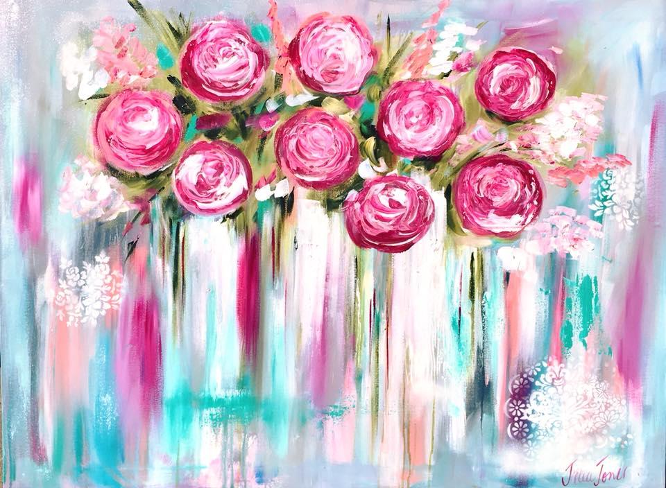 Flora - Pops of pink and white - Julia Jones Art