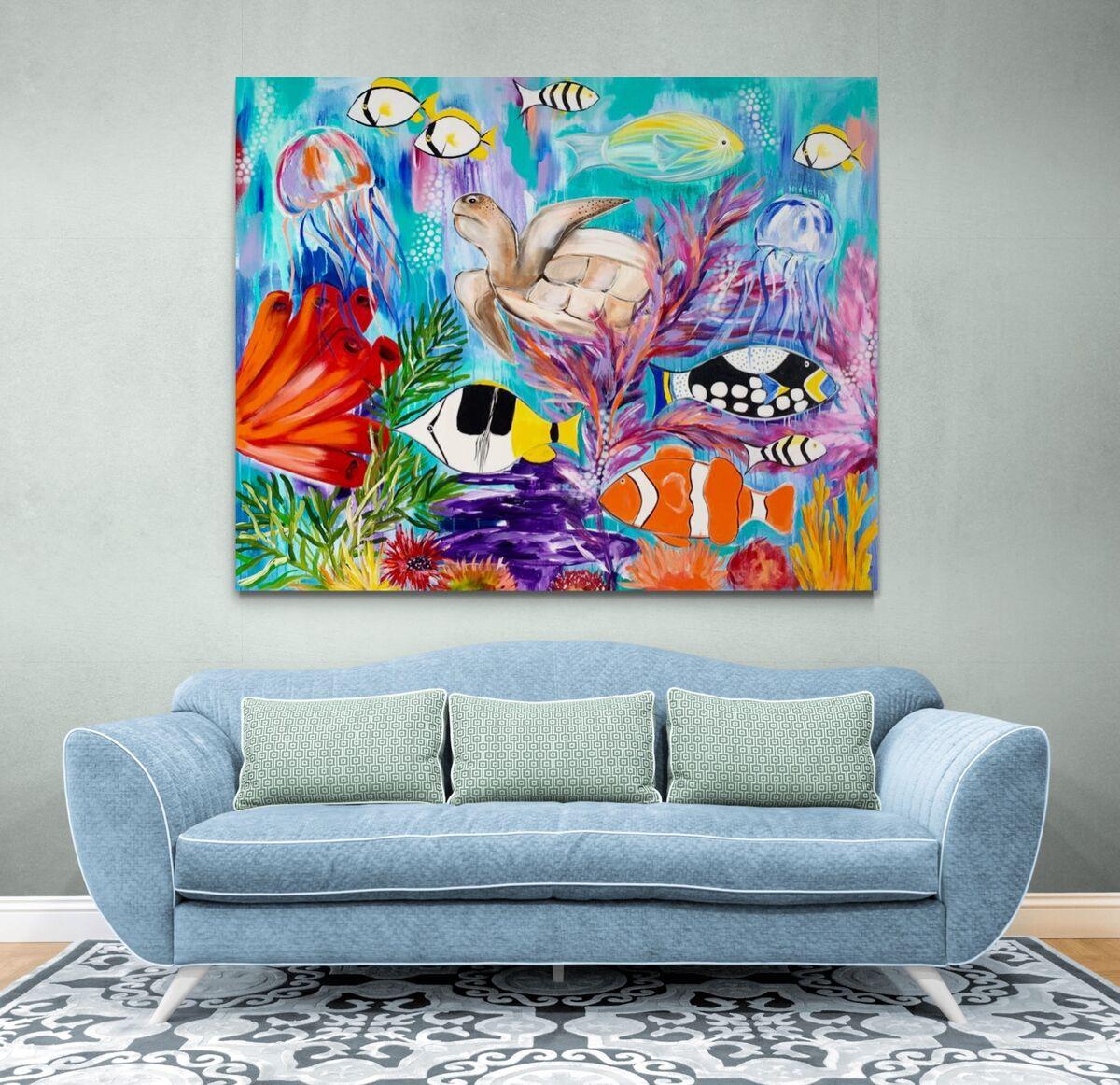 Tropical aquarium - 1.5 x 1.2 - Original Artwork - Available by Commission