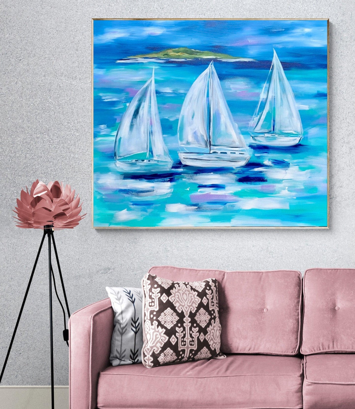 Sailing the Whitsundays - 1.2x1m - Original Canvas Painting