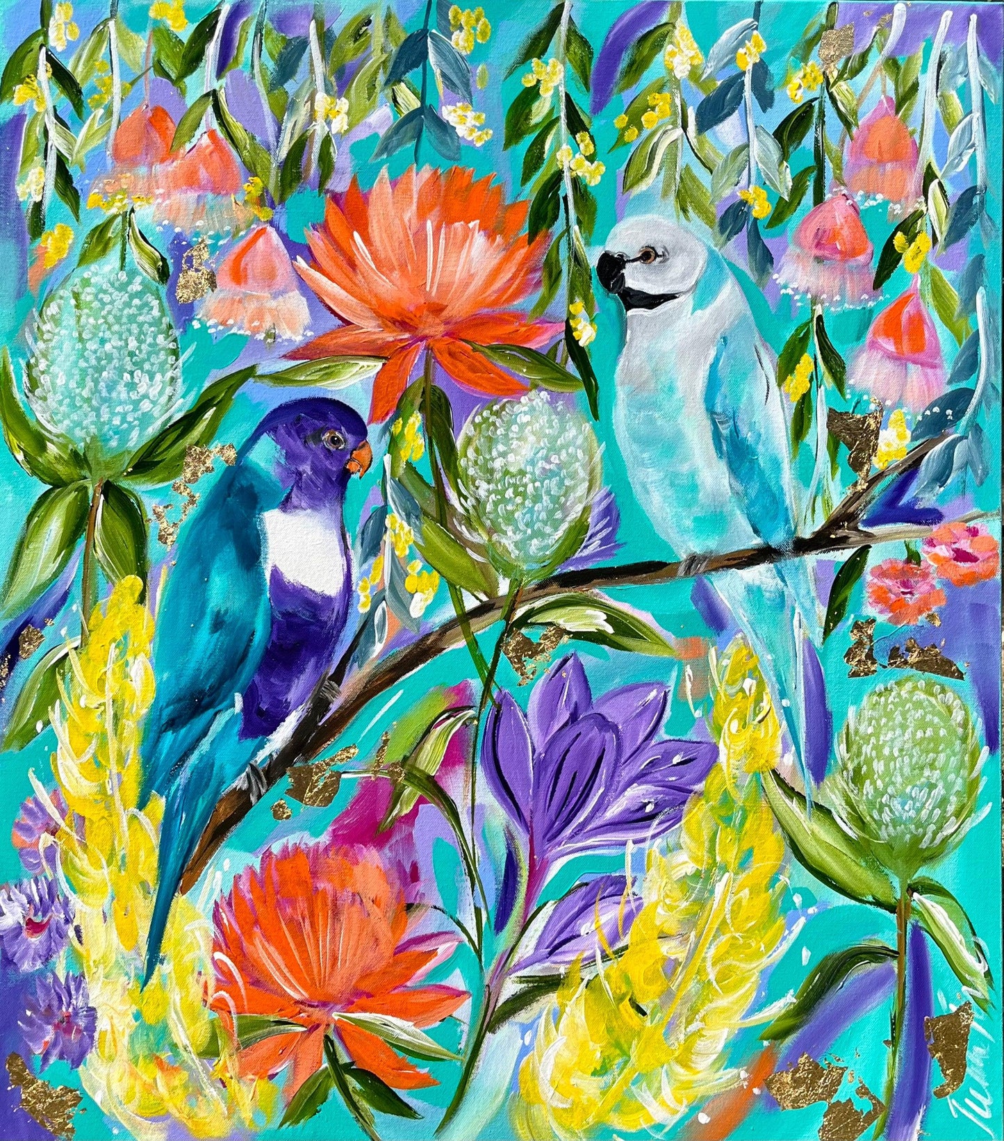 Pretty Parrots in the wild - 900x800 - Original Artwork available by commission