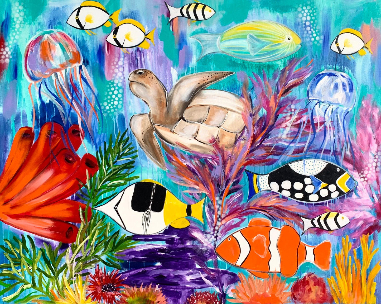Tropical aquarium - 1.5 x 1.2 - Original Artwork - Available by Commission