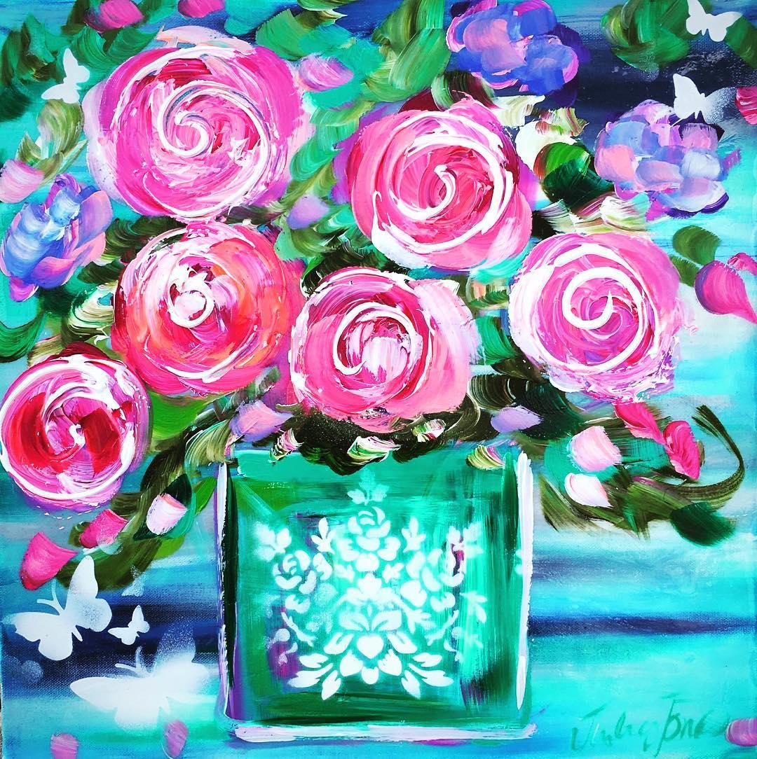 Pocket full of roses - 60 x 60 - Original Artwork - Available by Commission