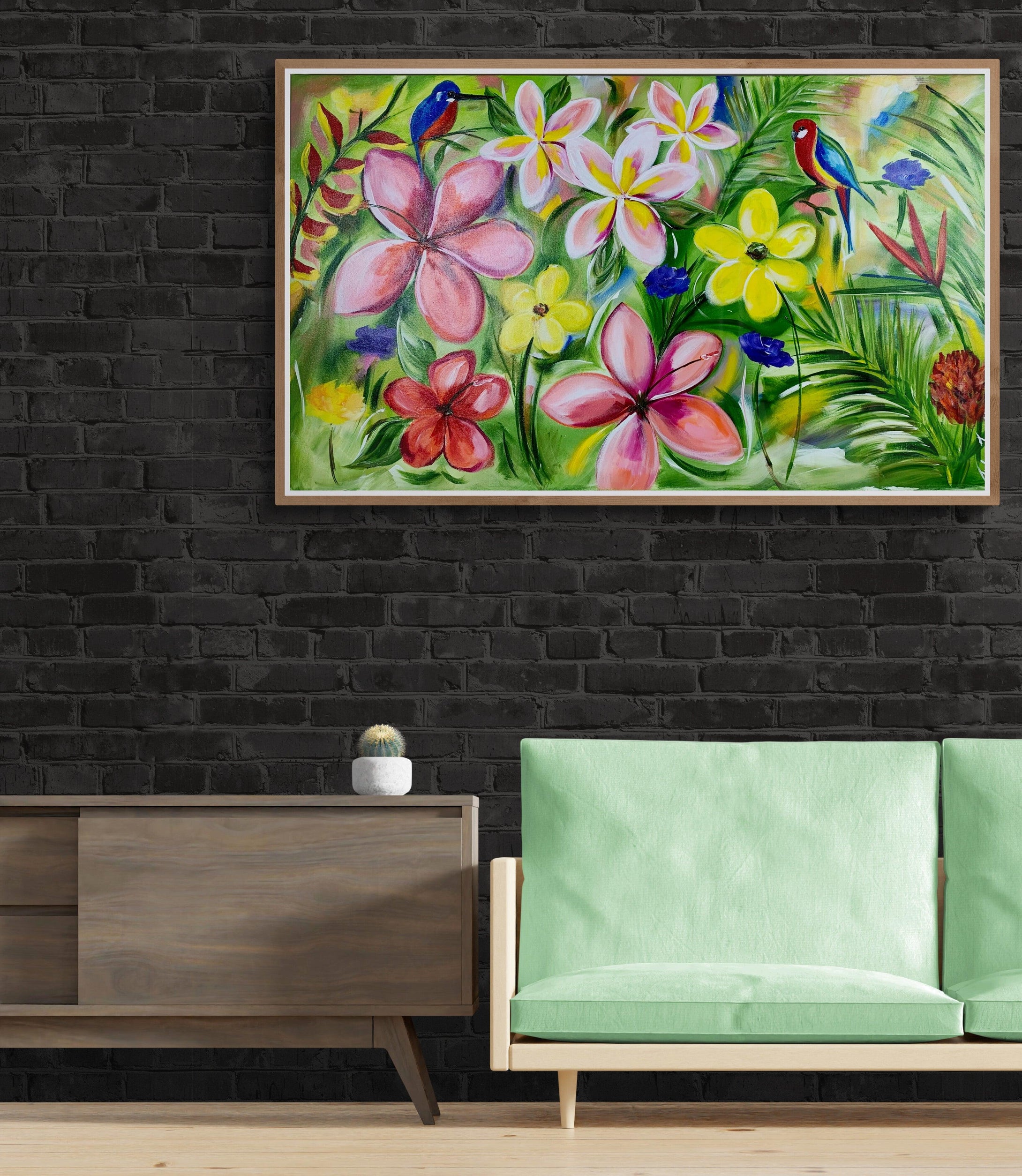 Original Canvas Painting - Jungle Blossoms 1.2 x 700