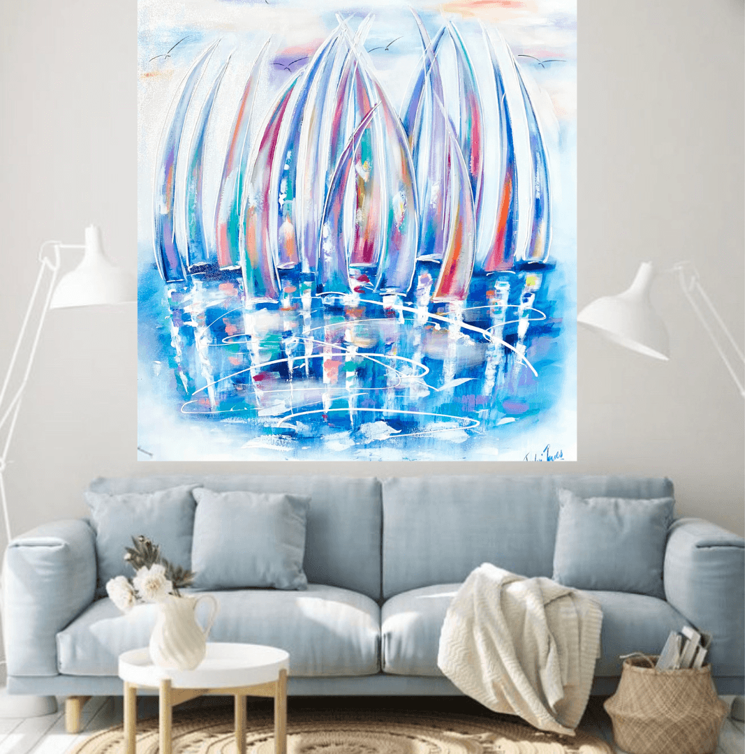 Sailing - Many sails of the ocean - Julia Jones Art