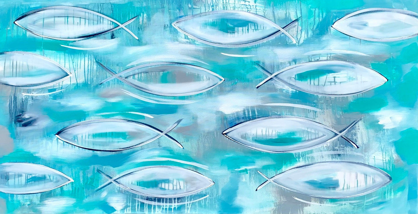 Blue fish -1.5 x 750 - Original Artwork - Available by Commission
