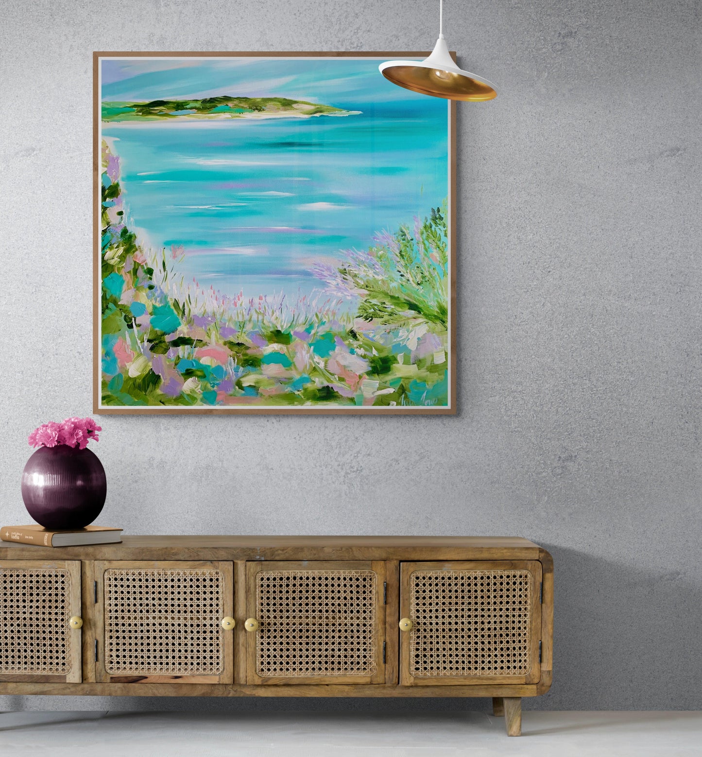 Views over the bay - 1m x 1m - Original Artwork -Available by Commission