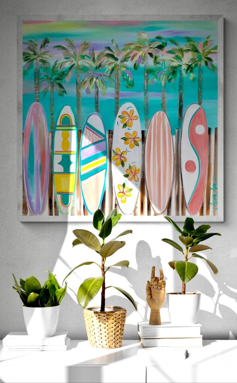 Beach Pop - surfing the dream - 900 x 900 - Original Artwork - Available by Commission