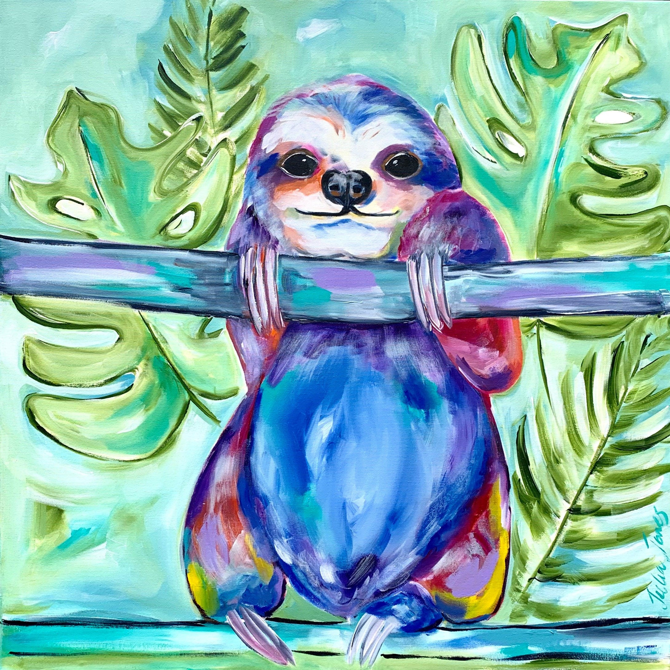 The Sloth Rocks - 1mx1m - Original artwork available by commission