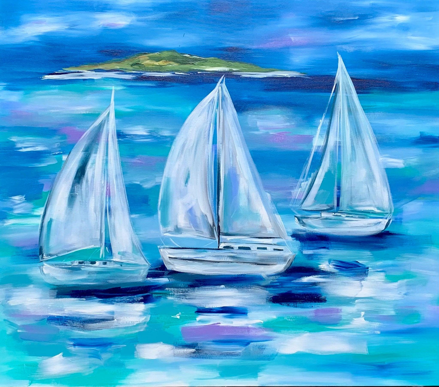 Sailing the Whitsundays - 1.2x1m - Original Canvas Painting