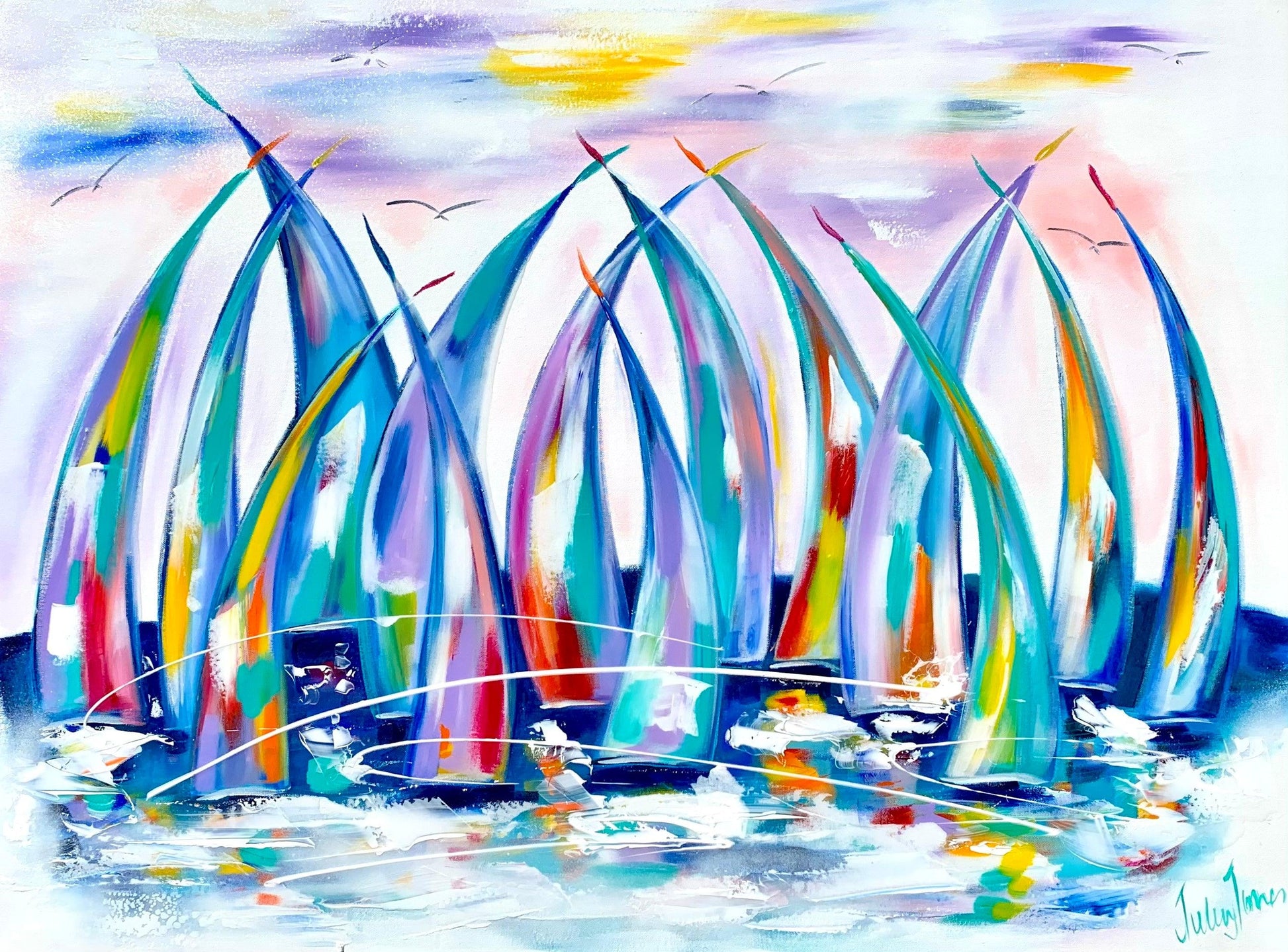 Sailing - colours in the breeze - Julia Jones Art