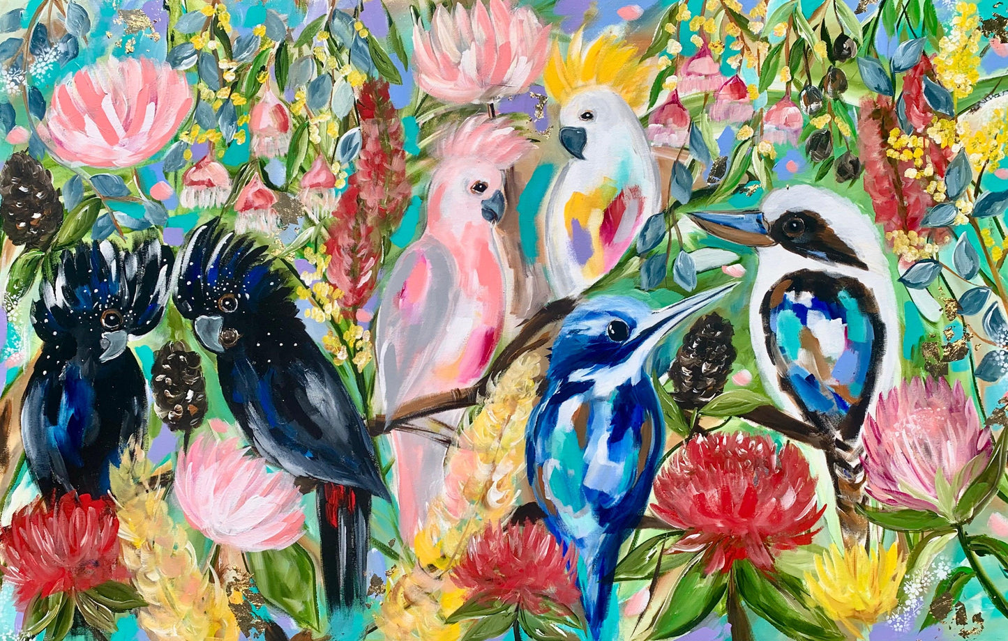 Australian Birds - 1.4x900 -  Original Artwork