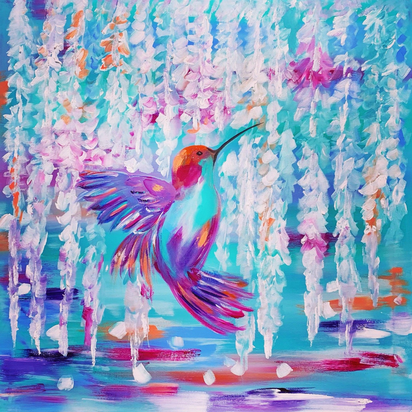 Hummingbird Willow - 900 x 900 - Original Artwork - Available by commission