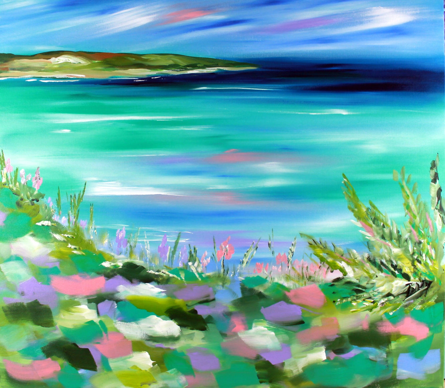 Pastel and Blue Waters -900 x 800 - Original Artwork -Available by Commission