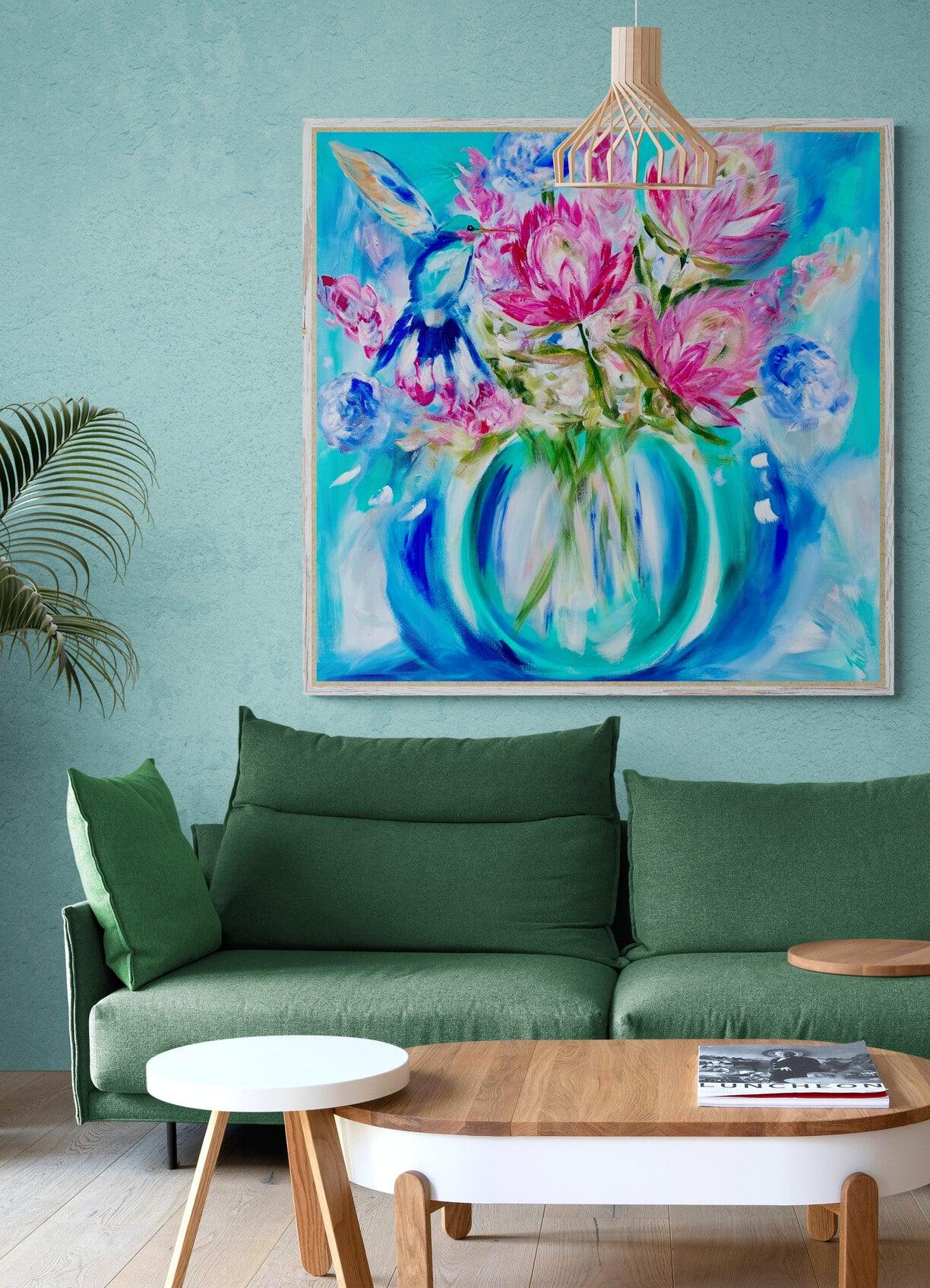 Original Canvas Painting - Flutterfly (resin) 900 x 900