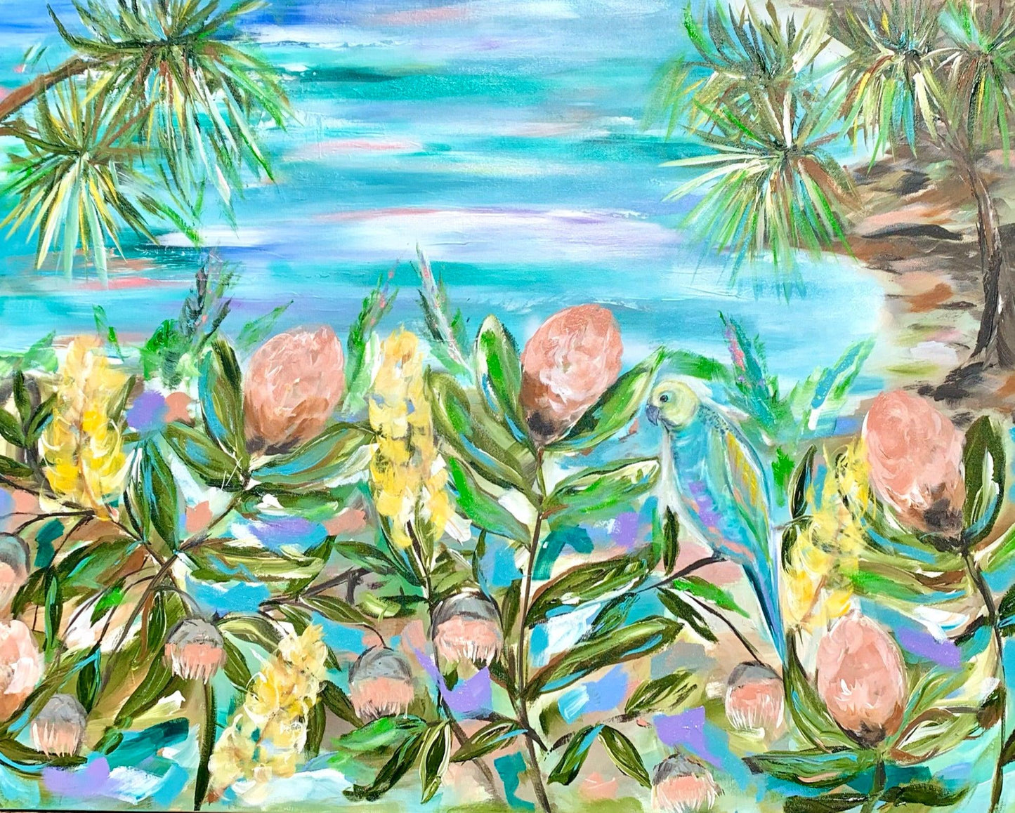 Proteas by the Bay - 1.2 x 900 - Original Artwork - Available by Commission