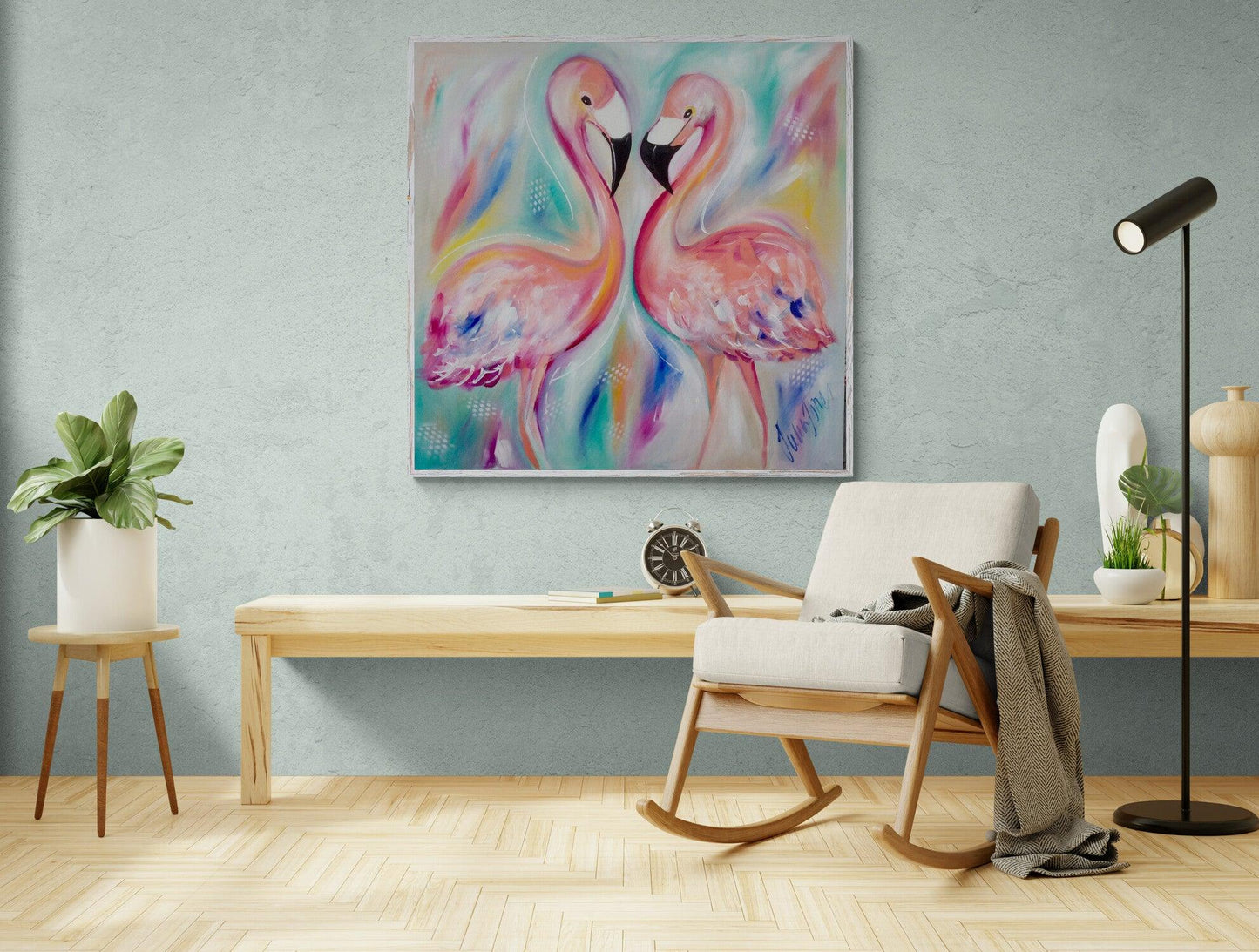 Pretty Pink Flamingos 800 x 800 - Original Artwork - Available by Commission