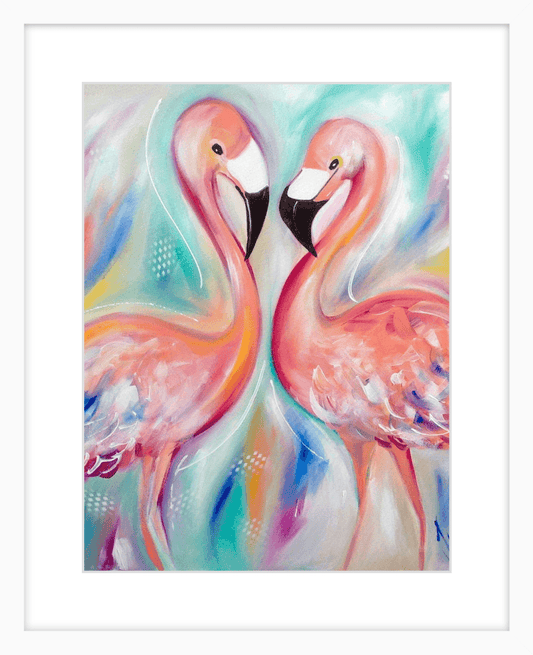 Print - Flamingoes