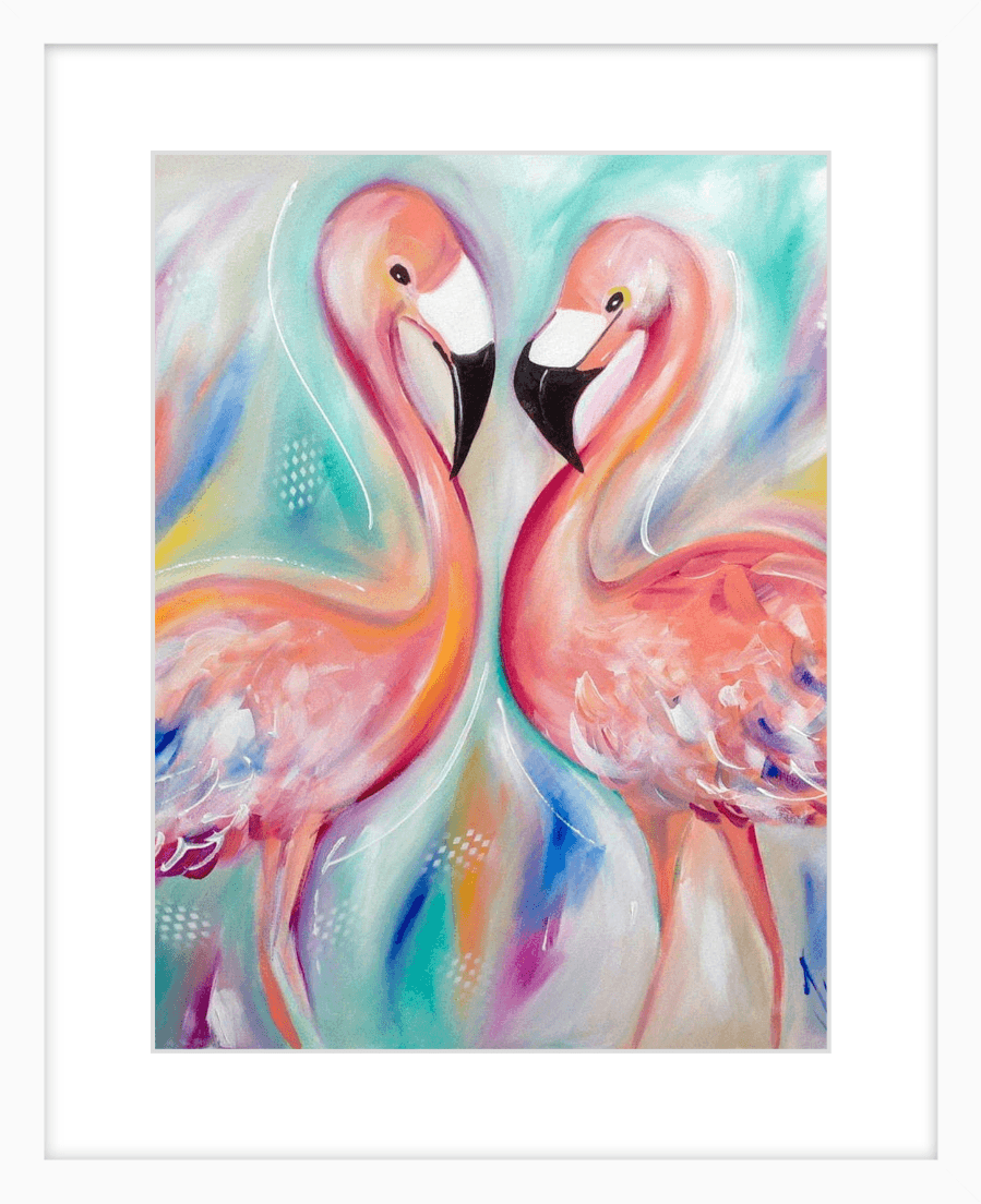 Print - Flamingoes