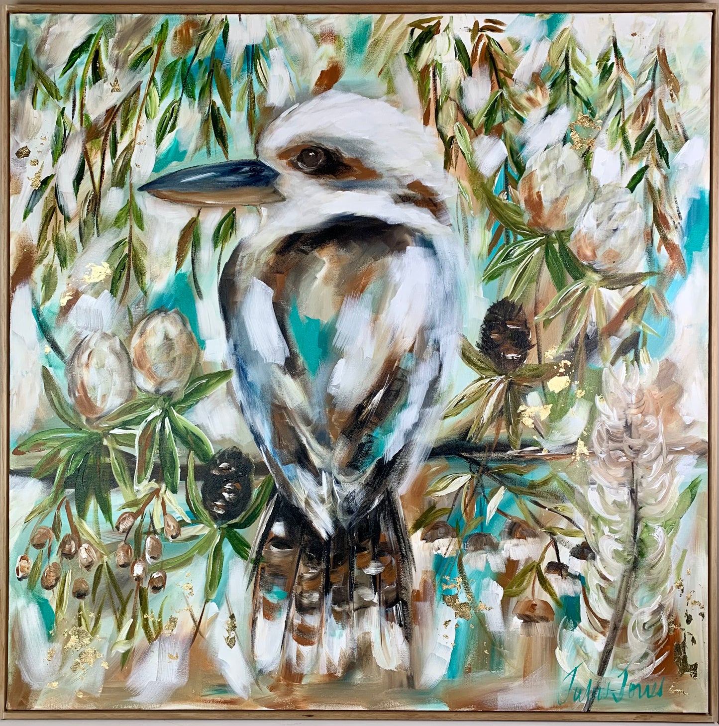 Oh so Aussie Kookaburra - 1m x 1m - Original Artwork - Available by Commission