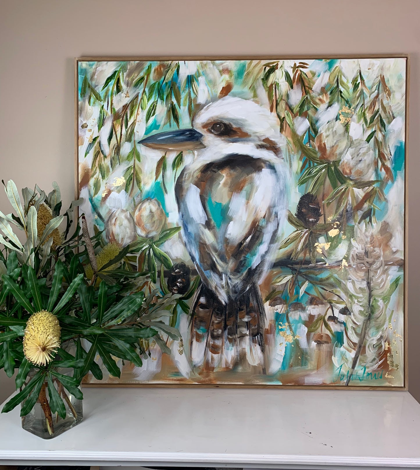 Oh so Aussie Kookaburra - 1m x 1m - Original Artwork - Available by Commission