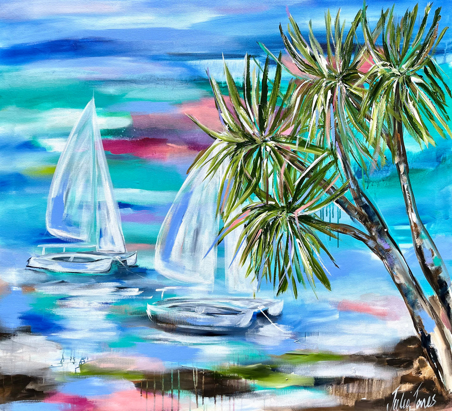 Coastal breezes - 1.1x1 - Original Artwork available by commission