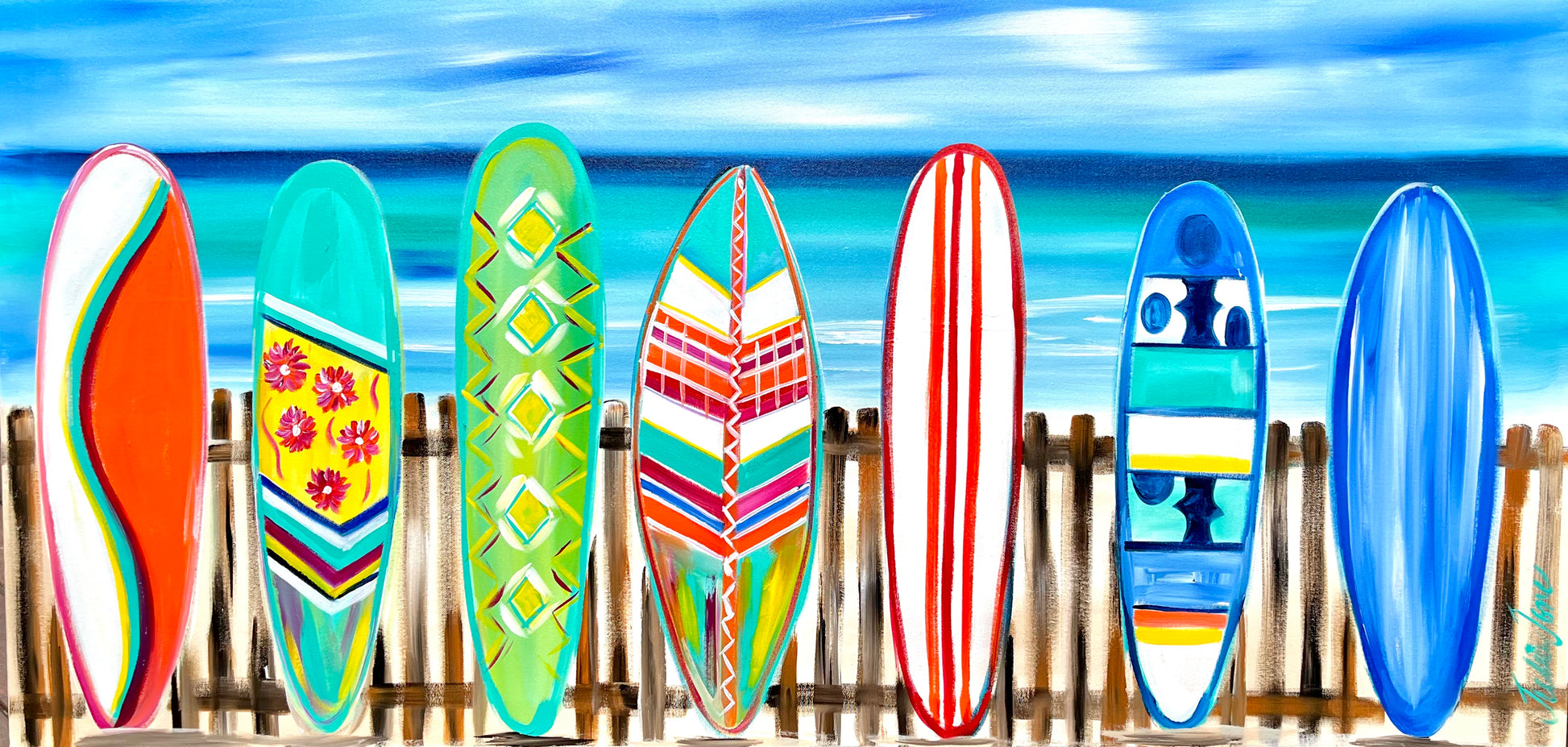 Beach - Catching the next wave - Julia Jones Art