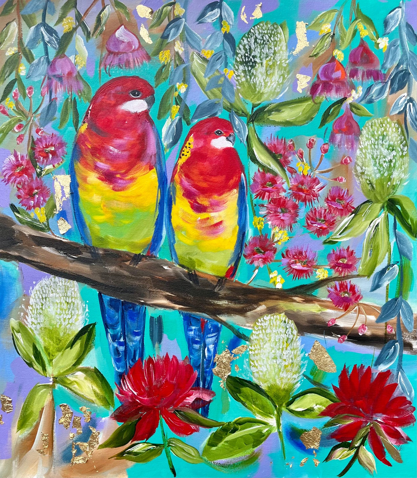 Pretty Parrots - 700x800 - Original Artwork available by commission