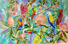 Load image into Gallery viewer, Rosellas in the wild - 1.4x700 - Original Artwork available by commission
